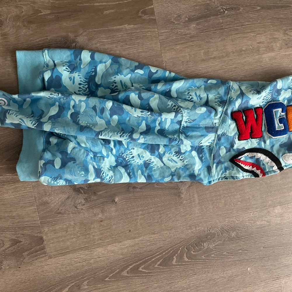 Bape Blue Camo shark Hoodie